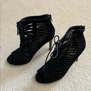 Black Lace-Up Heels